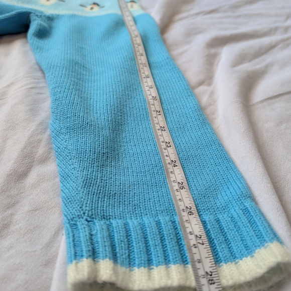 Quacker Factory Light Blue Snowman Cardigan Christmas Sweater - Picture 6 of 13